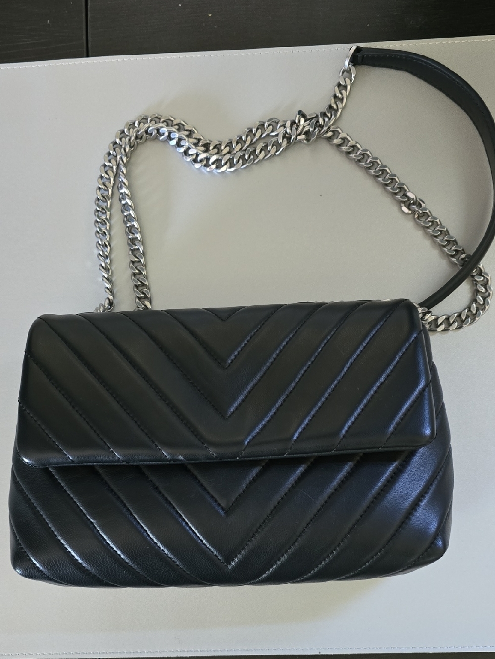 Quince Quilted Chevron Leather Convertable Bag